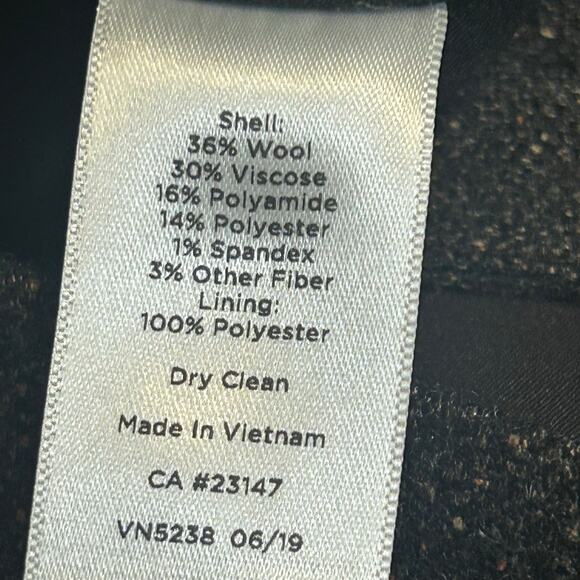 Talbots NWT Windsor dark brown black tweed wool wide leg trouser full length 14P - Picture 9 of 9